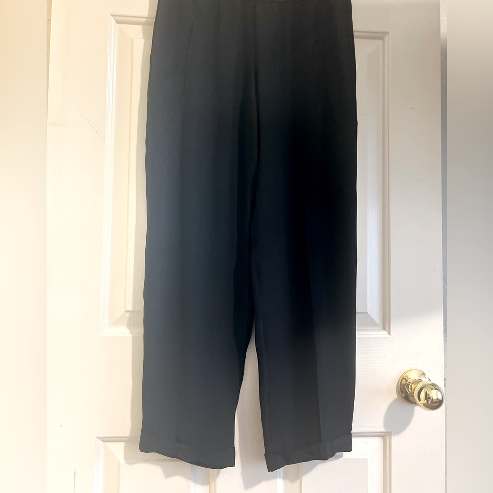 Bailey 44 Wardrobe Staple Black Cropped Trousers with Elastic Waist